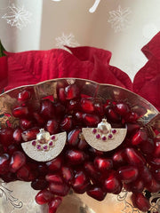 925 Silver pomegranate earrings with Ruby stones