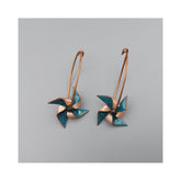 Copper enemal Spinner Earrings