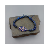 Silver & Copper Braclete with Lapis stones