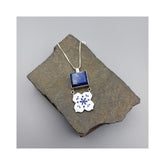 Silver & Copper Necklace with Lapis Stone