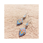 Slimi Silver & Copper Earrings with Enemal