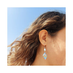Slimi Silver & Copper Earrings with Enemal