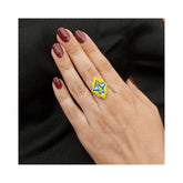 Slimi Silver & Copper Ring with Enemal