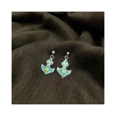 Slimi Silver & Copper Earrings with Enemal