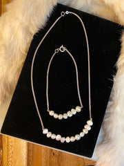 Pearl Silver Necklace & Anklet