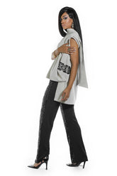 Handmade shirt with leather laser cut piece