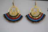 Handmade long necklace and matching earrings