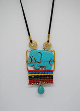 Handmade long necklace and matching earrings (Elephant)