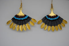 Handmade long necklace and matching earrings