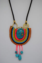Handmade long necklace and matching earrings