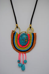 Handmade long necklace and matching earrings