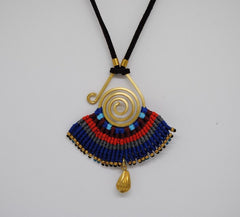 Handmade long necklace and matching earrings