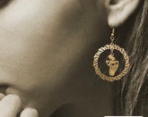 Calligraphy Gold plated earrings