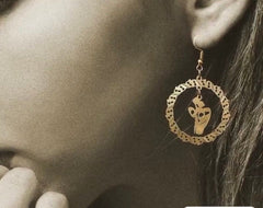 Calligraphy Gold plated earrings
