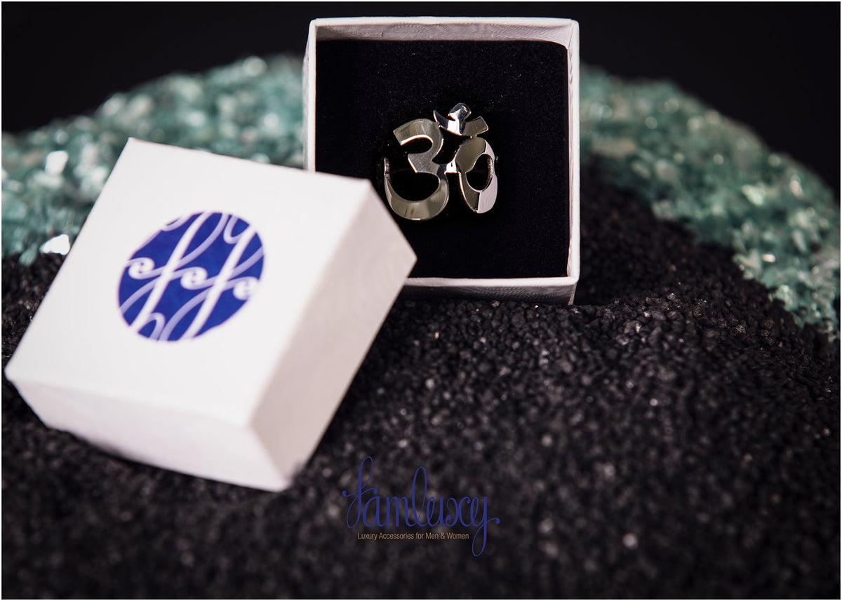 Adjustable Handmade Silver OM Ring