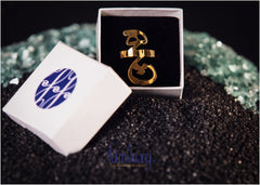 Adjustable Gold Plated Calligraphy Ring (Hich)