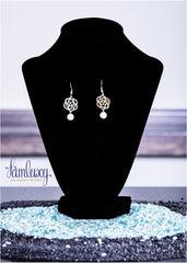Handmade Gold Plated Flower Earring with hanging pearl