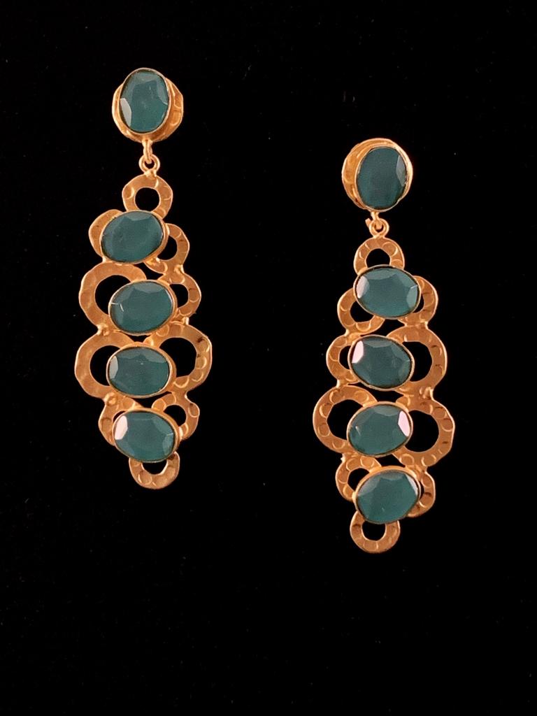 Lauren Chalcedony Gold Earring