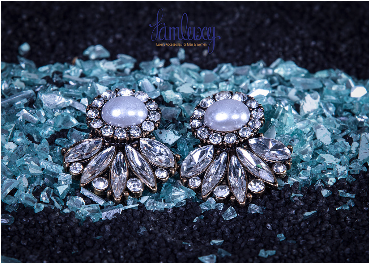 Pearl And Zirconia Diamond Stones Earring