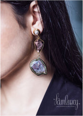 Gold plated shiny stone earring
