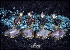 Gold plated shiny stone earring