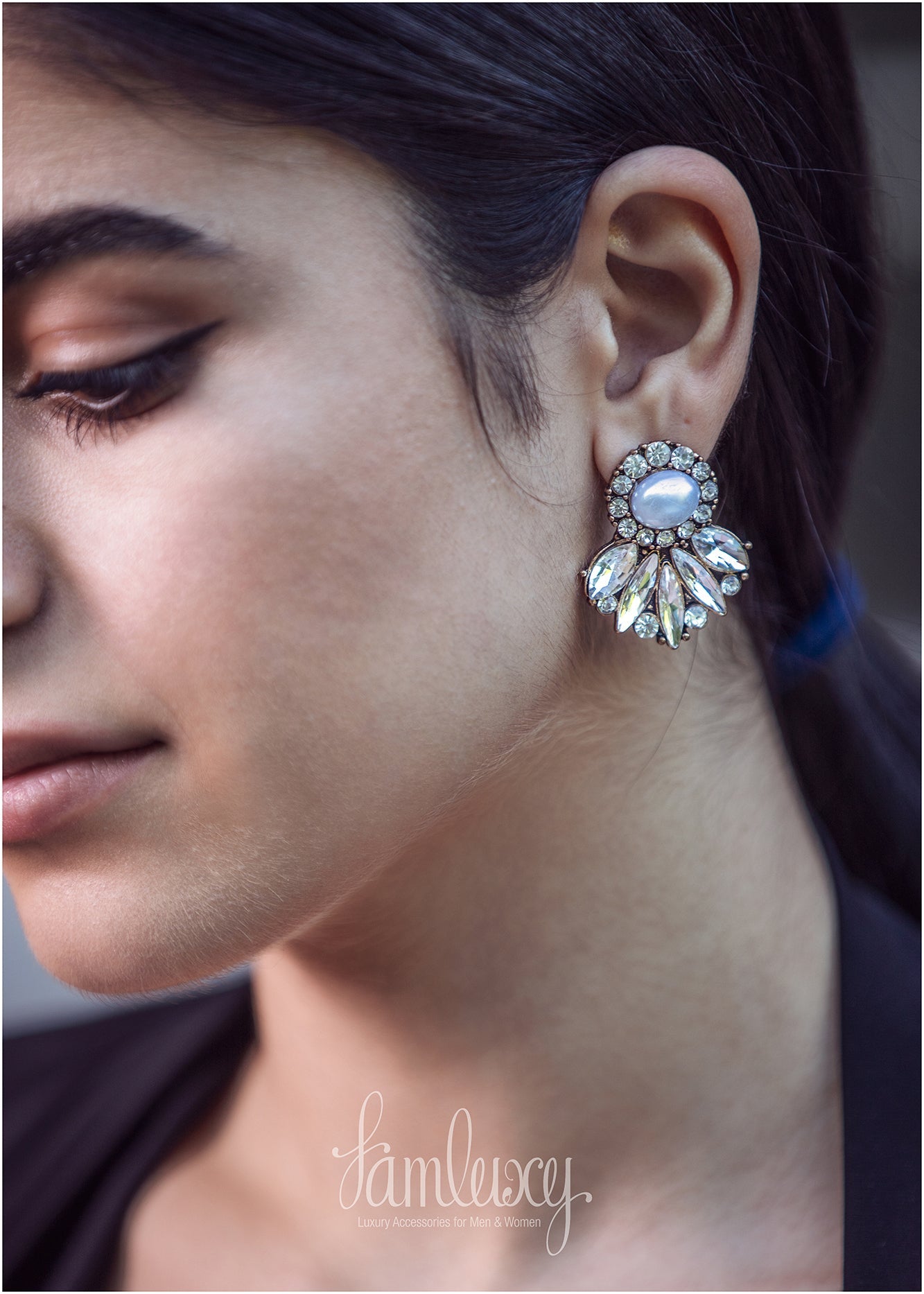 Pearl And Zirconia Diamond Stones Earring