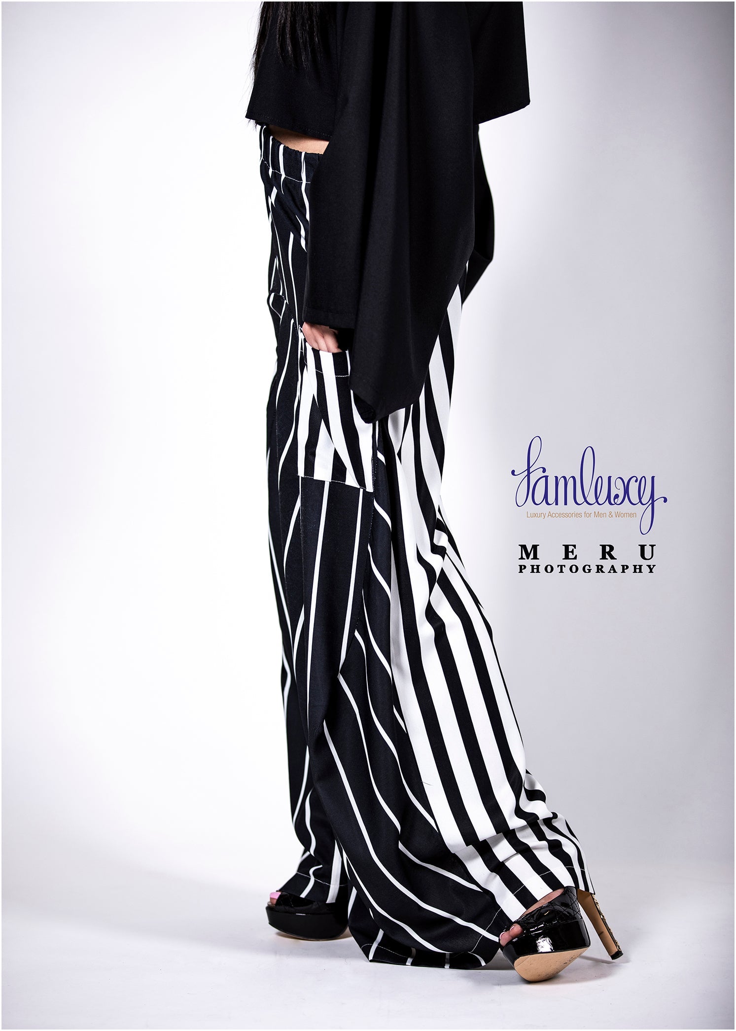 Strip Black and White casual loose pant