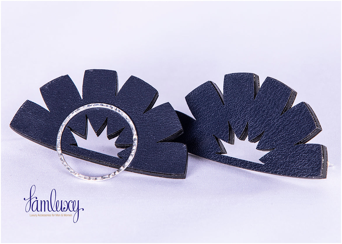 Leather Half Moon Earring