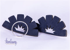 Leather Half Moon Earring