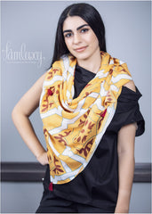 Special Designed Scarf (mix of yellow ,red & white colours)