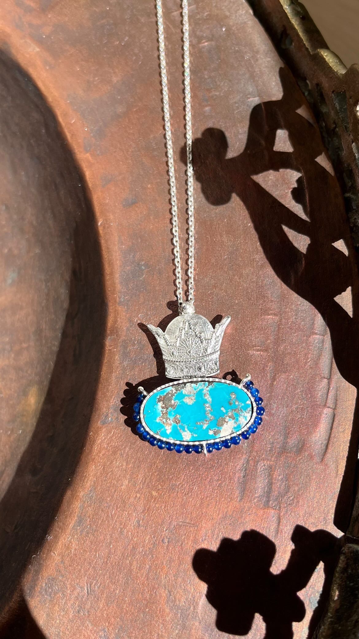 Silver Handmade Turquoise & Agate Stones Necklace