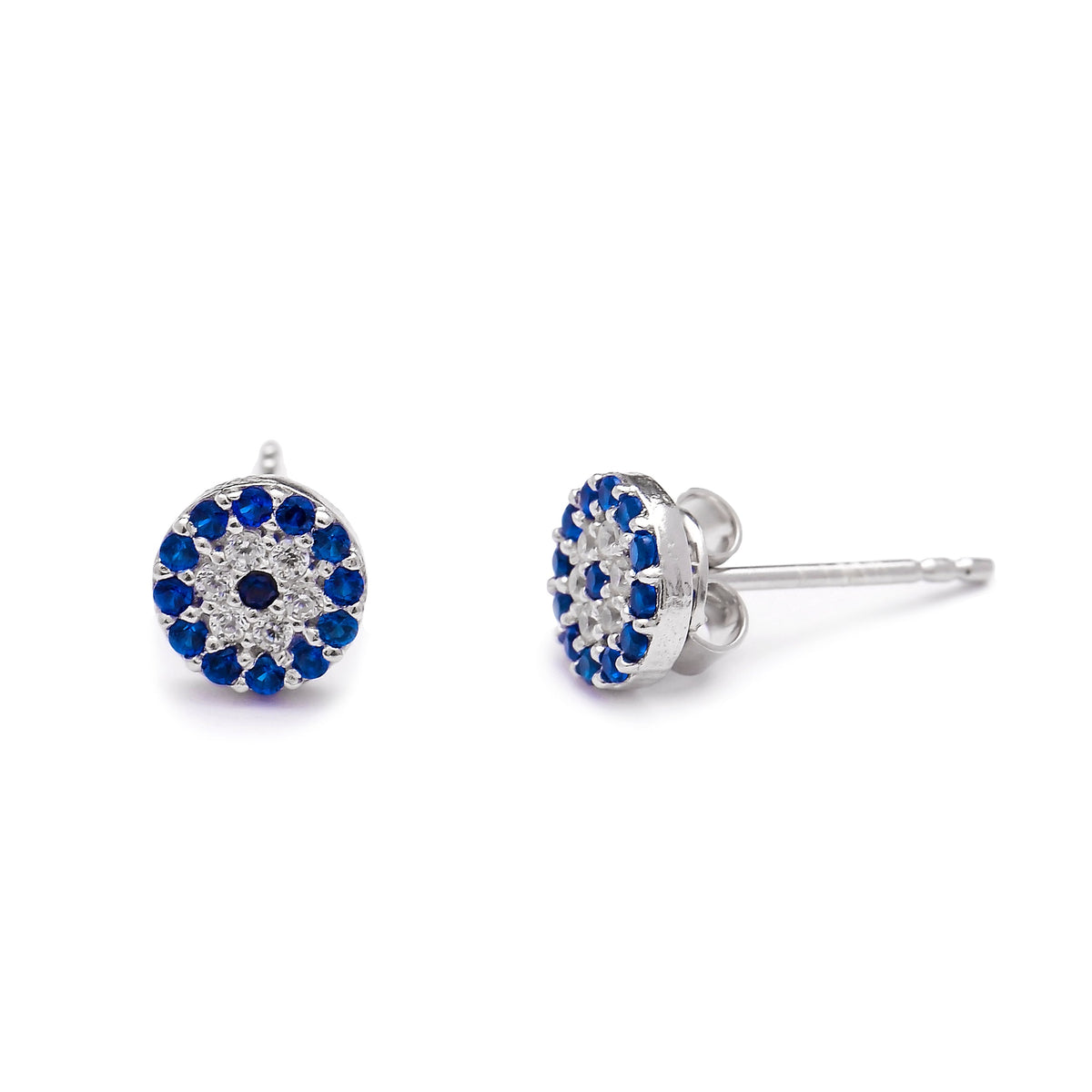 Evil Eye Silver Stud Earring  Handcrafted Silver Earring
