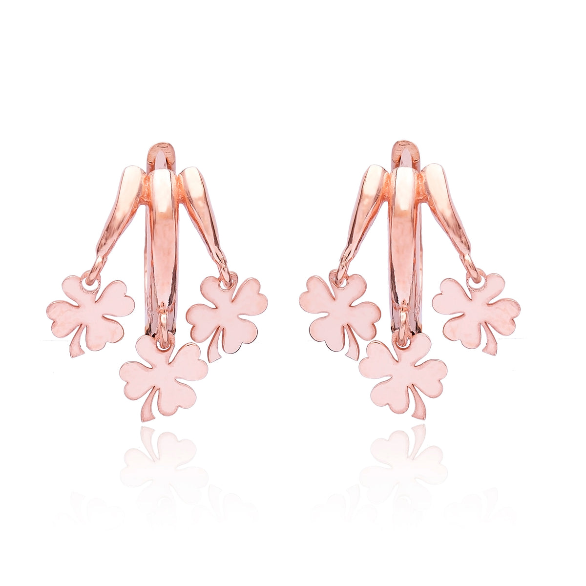 Simple Clover Earrings Turkish  925 Sterling Silver Jewelry