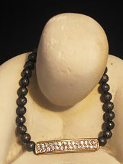 Dark Grey and Crystal Plate Bracelet