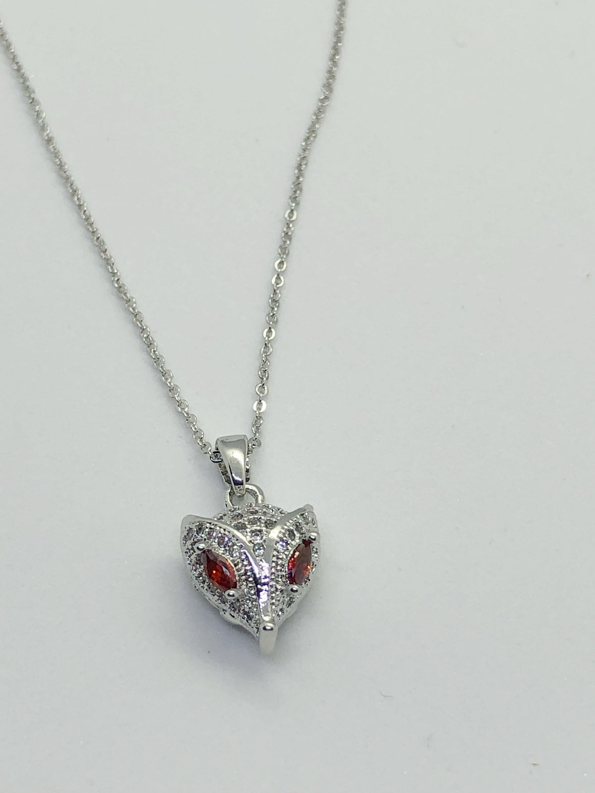 Silver Snake Face Necklace