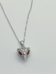 Silver Snake Face Necklace