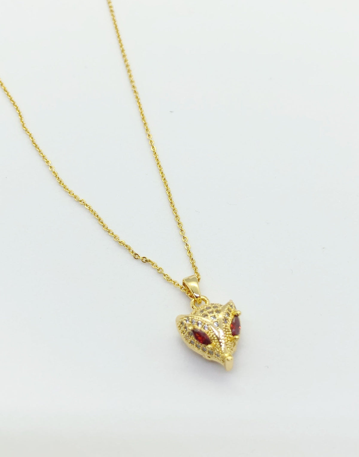 Gold Snake Face Necklace