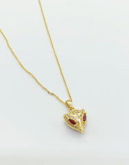 Gold Snake Face Necklace