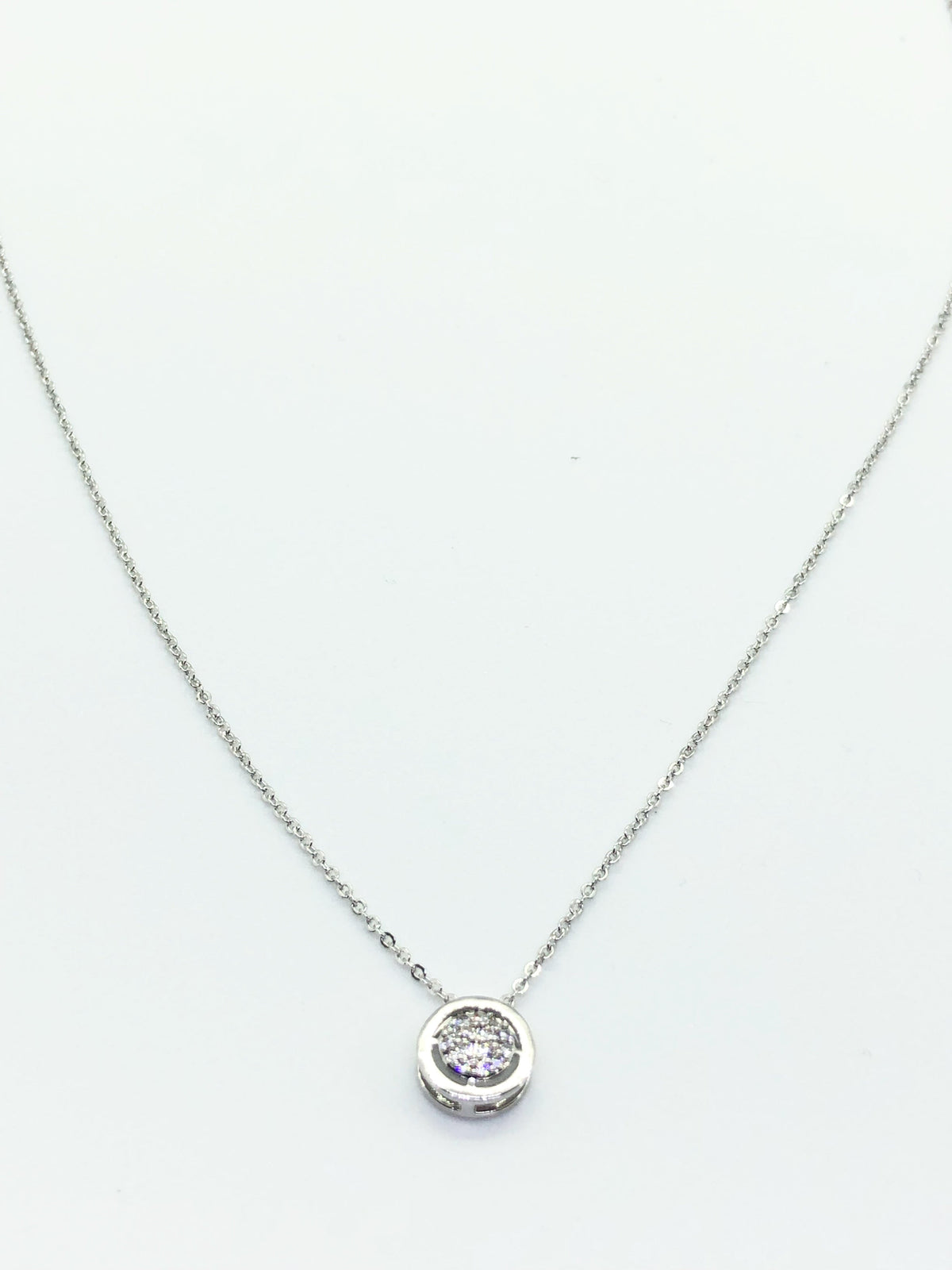 Silver Single Stud Necklace