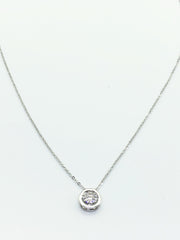 Silver Single Stud Necklace