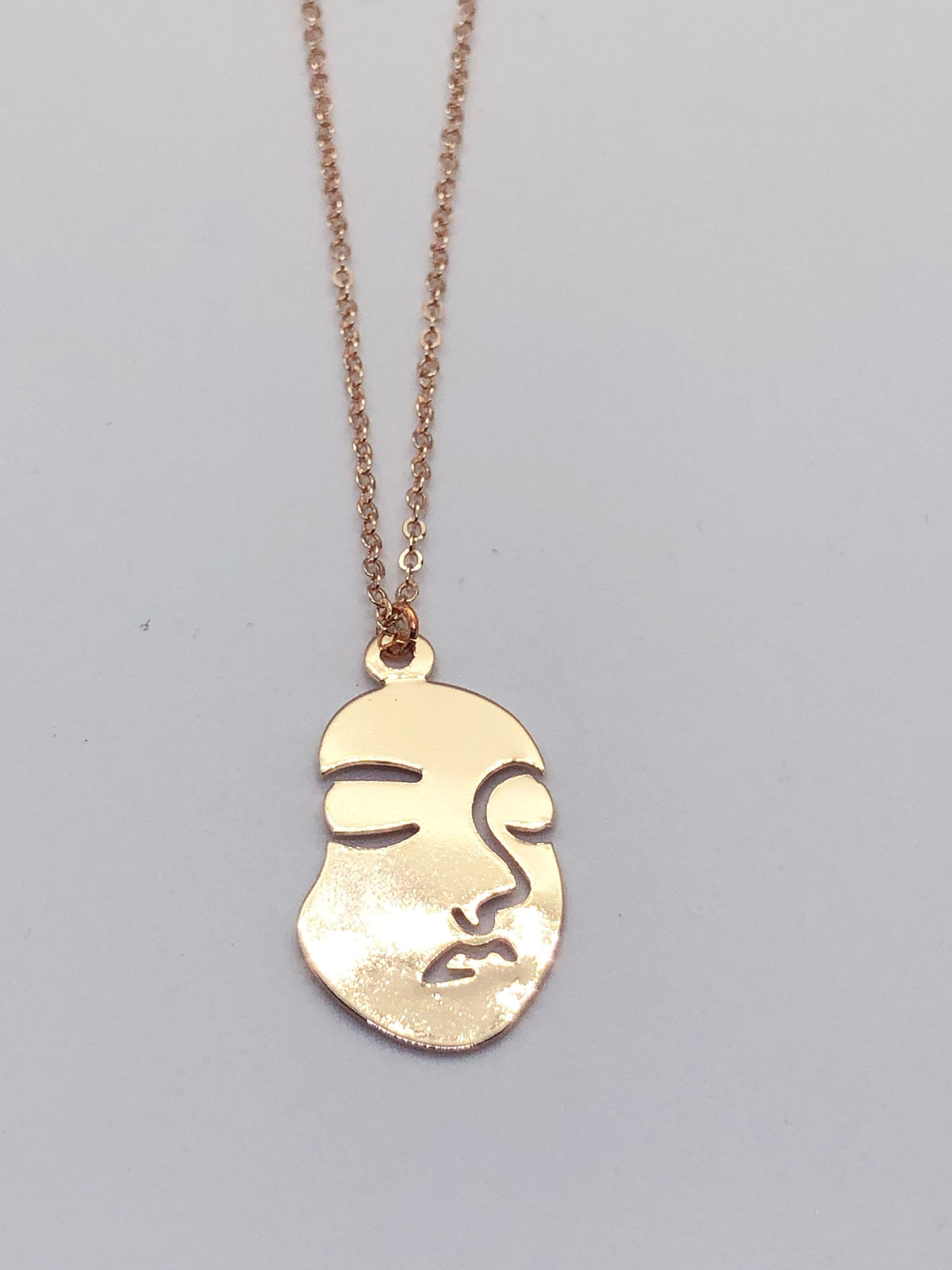 Short Rose Gold Face Necklace