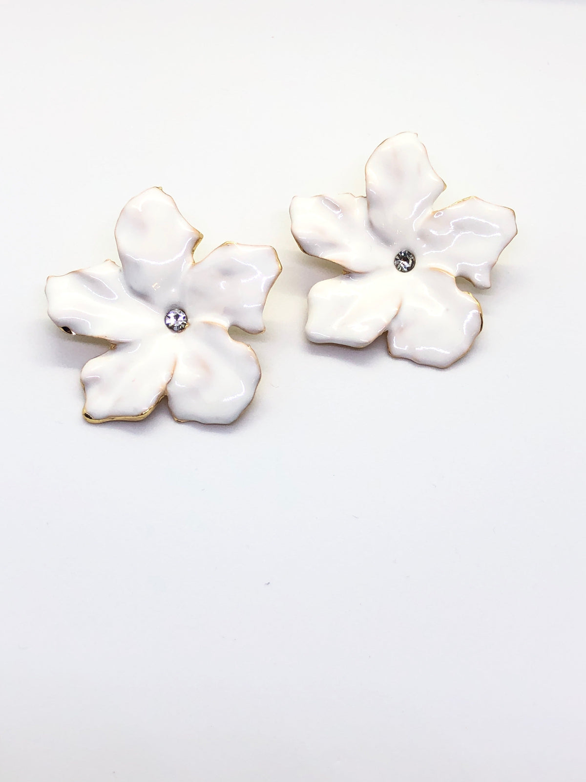 White Flower Earrings