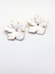 White Flower Earrings