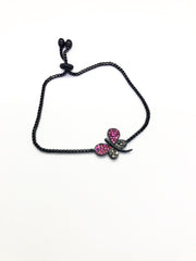Silver Band Butterfly with Black and Pink Colours