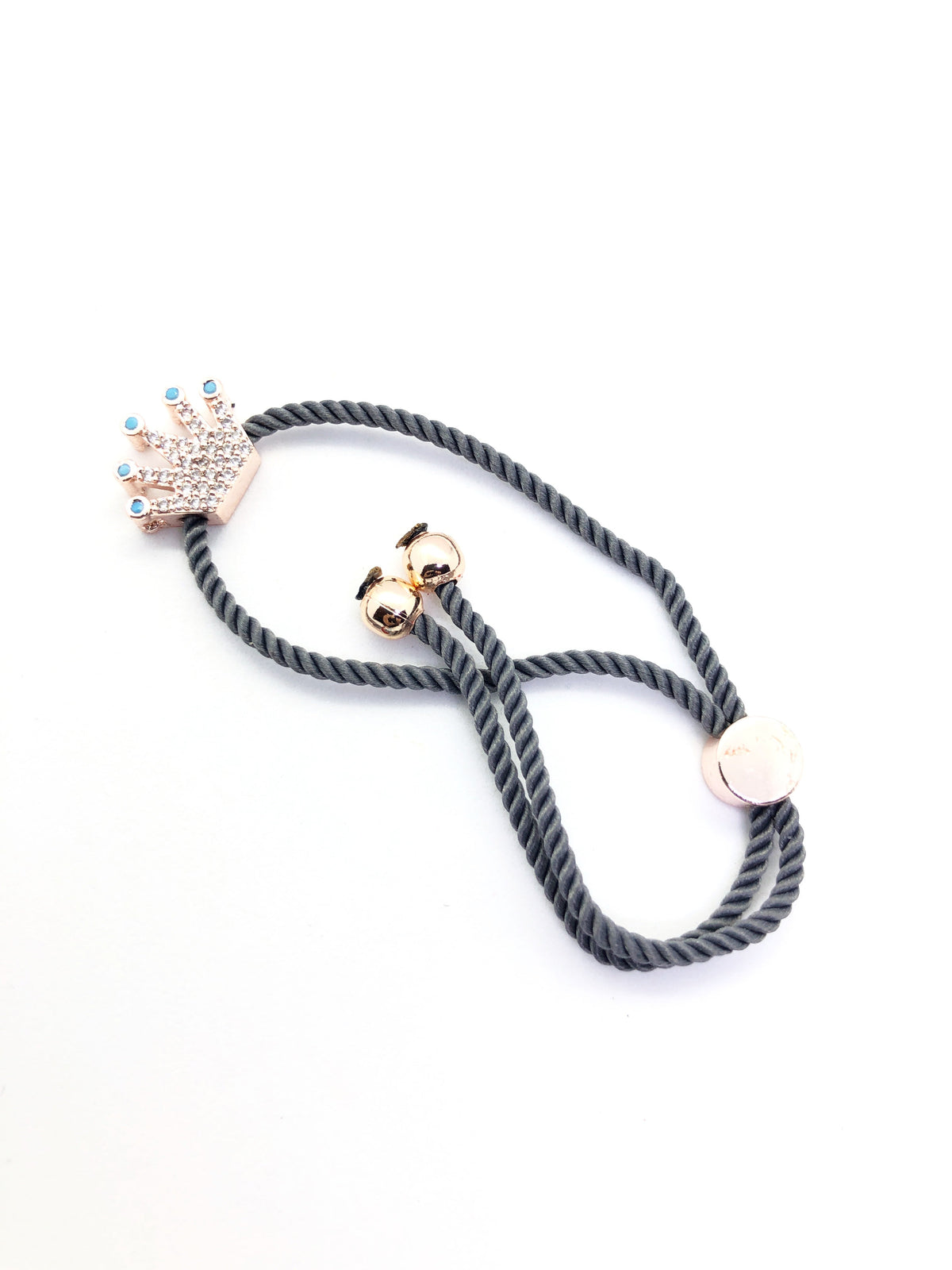 Rose Gold Crown with Grey Band Bracelet