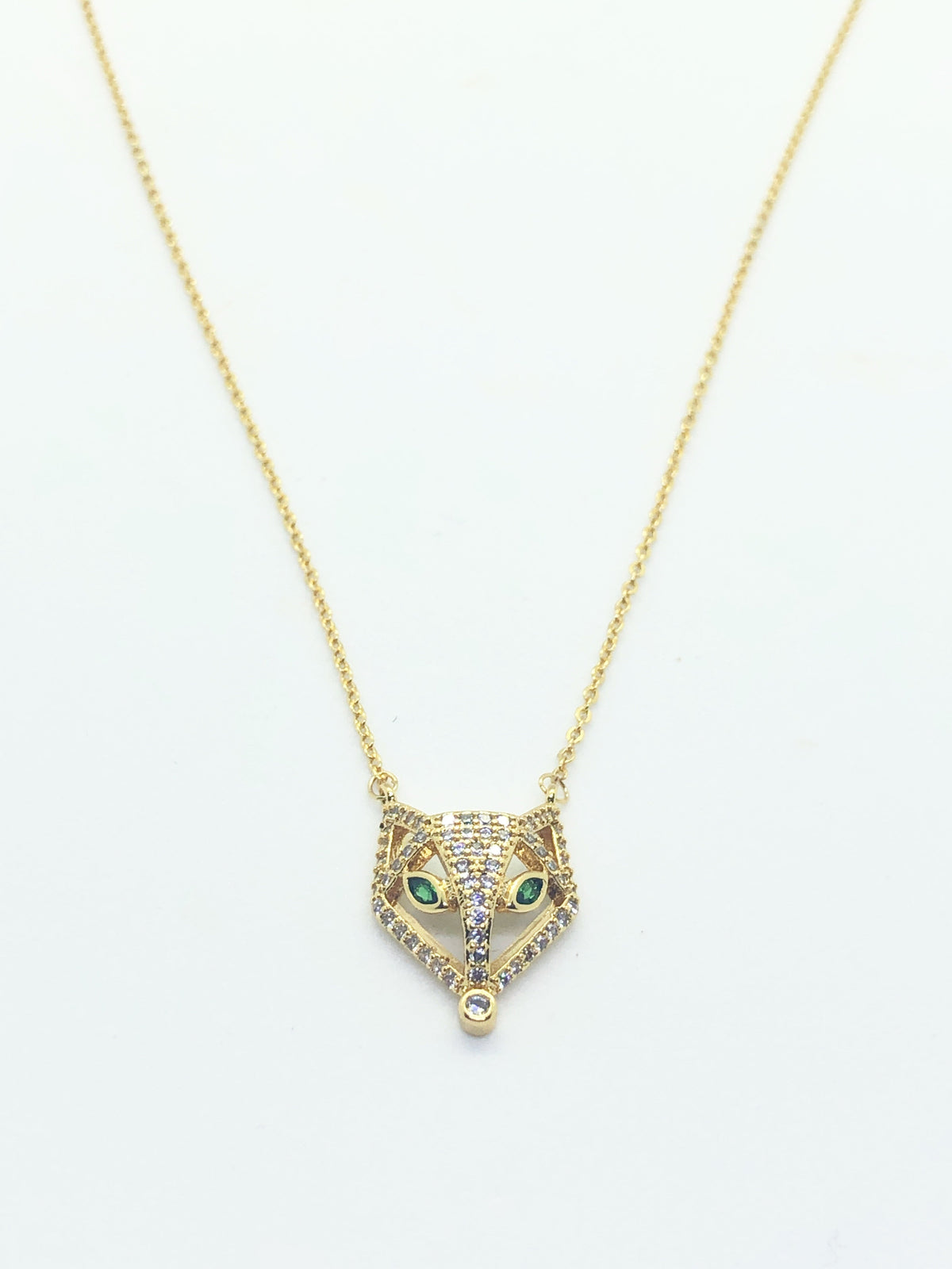 Gold Fox Face Necklace