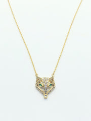 Gold Fox Face Necklace