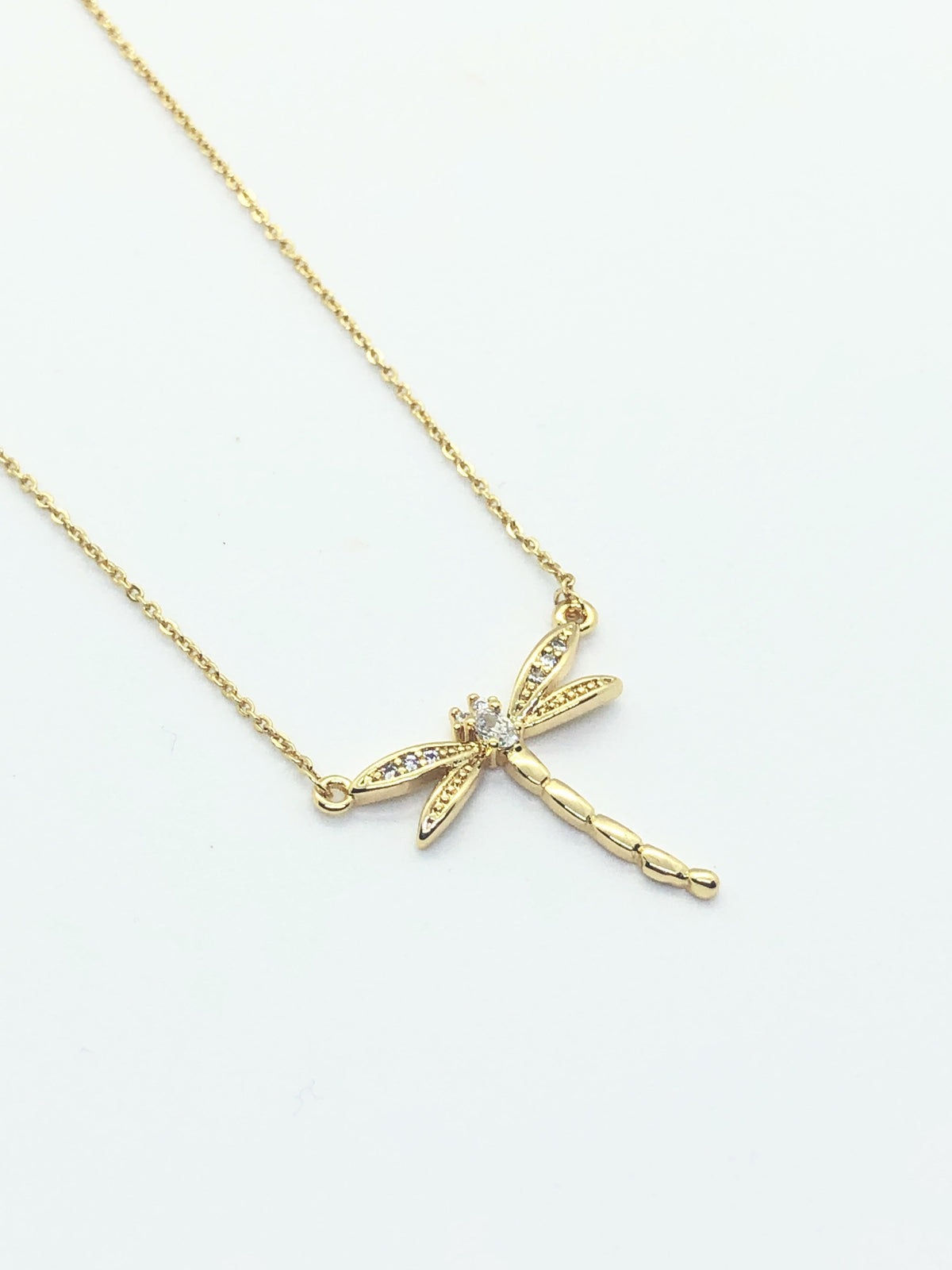 Gold Dragonfly Necklace