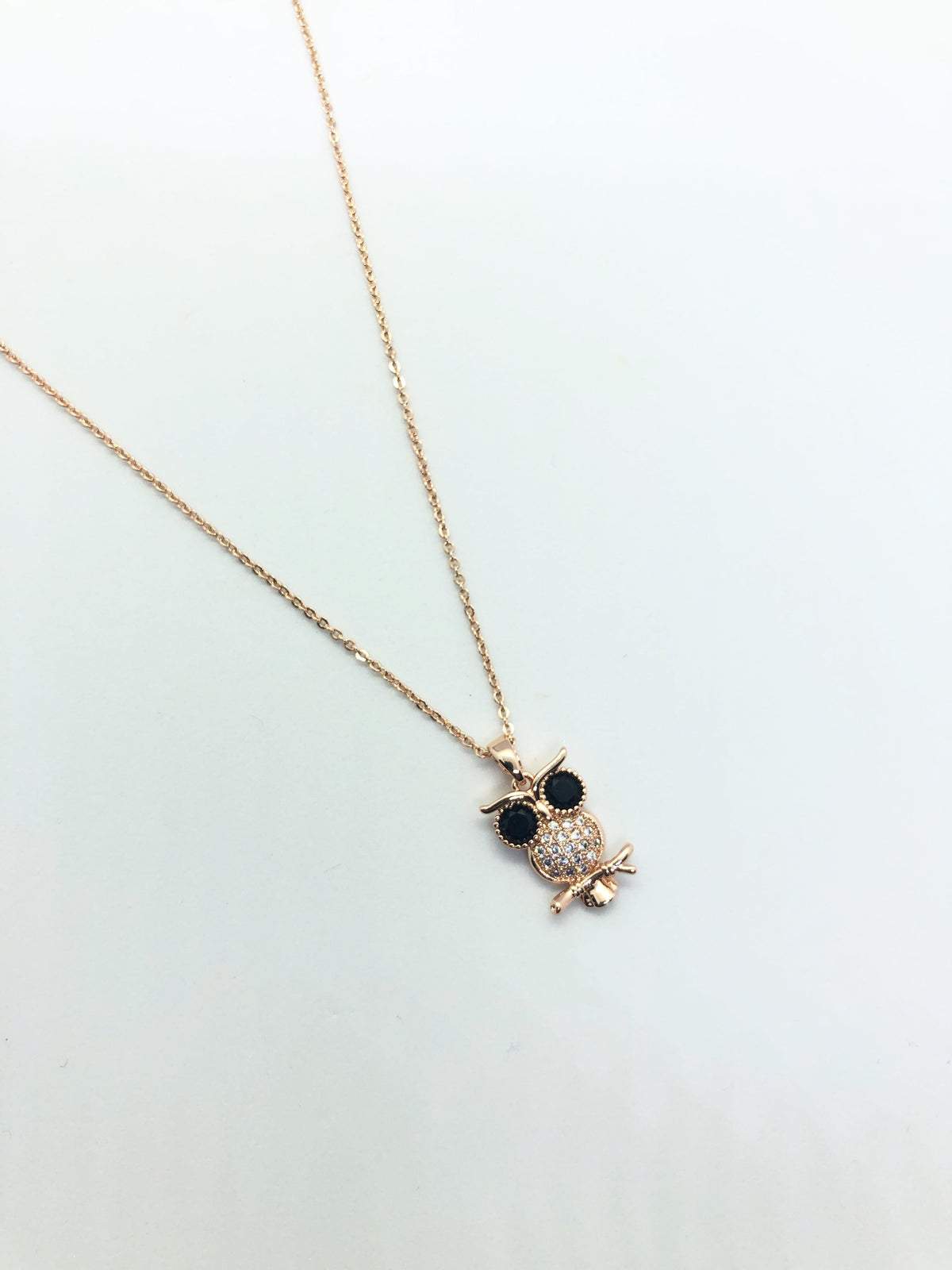 Rose Gold Owl Necklace