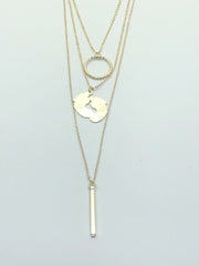 Gold Double Feet Necklace